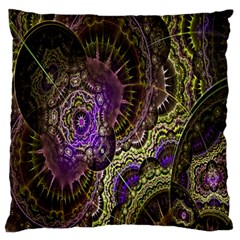 Abstract Fractal Art Design Large Flano Cushion Case (two Sides) by Celenk