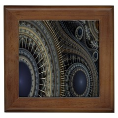 Fractal Spikes Gears Abstract Framed Tiles by Celenk