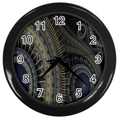 Fractal Spikes Gears Abstract Wall Clocks (black) by Celenk