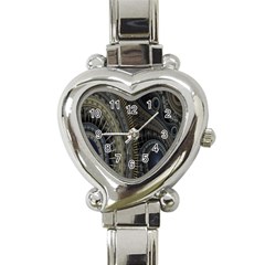 Fractal Spikes Gears Abstract Heart Italian Charm Watch by Celenk