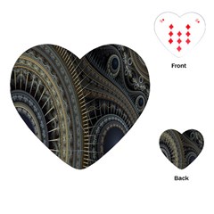 Fractal Spikes Gears Abstract Playing Cards (heart)  by Celenk