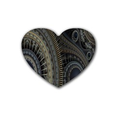 Fractal Spikes Gears Abstract Heart Coaster (4 Pack)  by Celenk