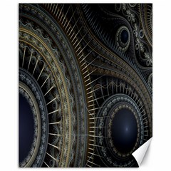 Fractal Spikes Gears Abstract Canvas 11  X 14   by Celenk