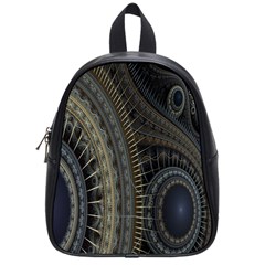 Fractal Spikes Gears Abstract School Bag (small) by Celenk