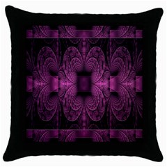 Fractal Magenta Pattern Geometry Throw Pillow Case (black) by Celenk