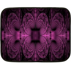 Fractal Magenta Pattern Geometry Double Sided Fleece Blanket (mini)  by Celenk