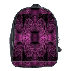 Fractal Magenta Pattern Geometry School Bag (large) by Celenk