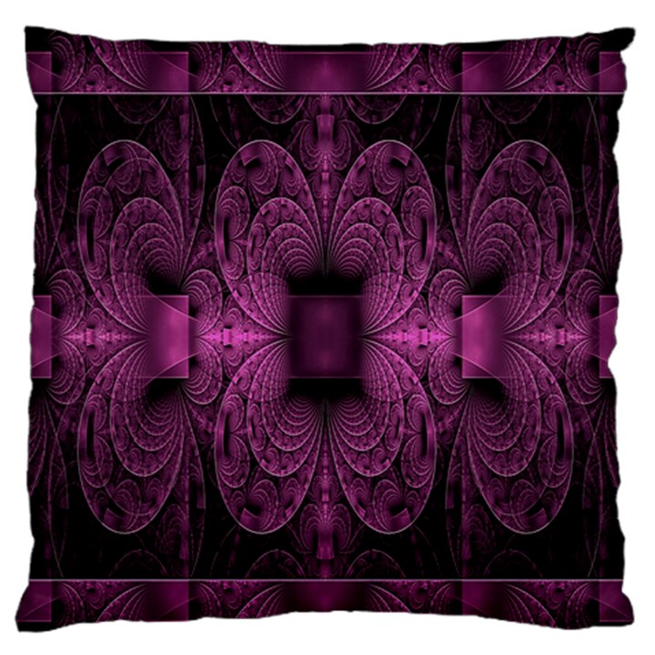 Fractal Magenta Pattern Geometry Standard Flano Cushion Case (Two Sides)