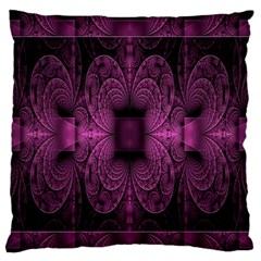 Fractal Magenta Pattern Geometry Large Flano Cushion Case (two Sides) by Celenk