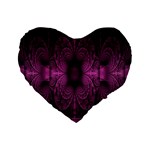 Fractal Magenta Pattern Geometry Standard 16  Premium Flano Heart Shape Cushions Front