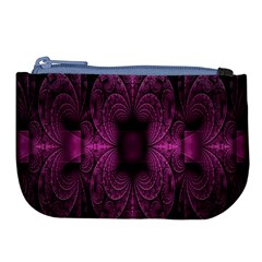 Fractal Magenta Pattern Geometry Large Coin Purse by Celenk