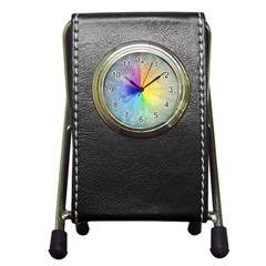 Abstract Art Modern Pen Holder Desk Clocks by Celenk