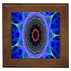 Cosmic Flower Kaleidoscope Art Framed Tiles by Celenk