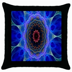 Cosmic Flower Kaleidoscope Art Throw Pillow Case (black) by Celenk