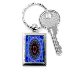 Cosmic Flower Kaleidoscope Art Key Chains (rectangle)  by Celenk