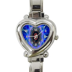 Cosmic Flower Kaleidoscope Art Heart Italian Charm Watch by Celenk