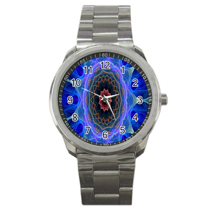 Cosmic Flower Kaleidoscope Art Sport Metal Watch