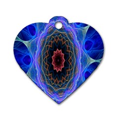 Cosmic Flower Kaleidoscope Art Dog Tag Heart (one Side) by Celenk