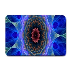 Cosmic Flower Kaleidoscope Art Small Doormat  by Celenk