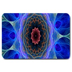 Cosmic Flower Kaleidoscope Art Large Doormat  by Celenk