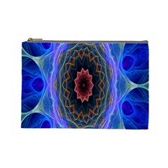 Cosmic Flower Kaleidoscope Art Cosmetic Bag (large)  by Celenk