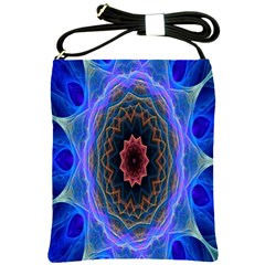 Cosmic Flower Kaleidoscope Art Shoulder Sling Bags by Celenk