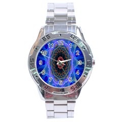 Cosmic Flower Kaleidoscope Art Stainless Steel Analogue Watch by Celenk