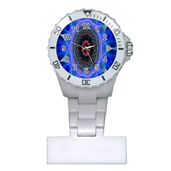 Cosmic Flower Kaleidoscope Art Plastic Nurses Watch by Celenk