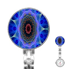 Cosmic Flower Kaleidoscope Art Stainless Steel Nurses Watch by Celenk