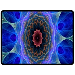 Cosmic Flower Kaleidoscope Art Double Sided Fleece Blanket (large)  by Celenk