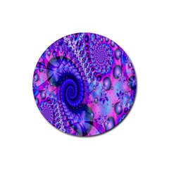 Fractal Fantasy Creative Futuristic Rubber Coaster (round)  by Celenk