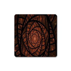 Fractal Red Brown Glass Fantasy Square Magnet by Celenk