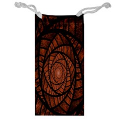 Fractal Red Brown Glass Fantasy Jewelry Bag by Celenk