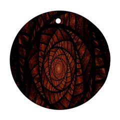 Fractal Red Brown Glass Fantasy Round Ornament (two Sides) by Celenk