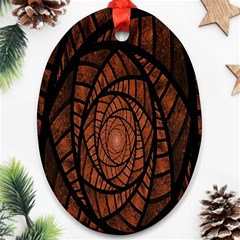 Fractal Red Brown Glass Fantasy Oval Ornament (two Sides) by Celenk