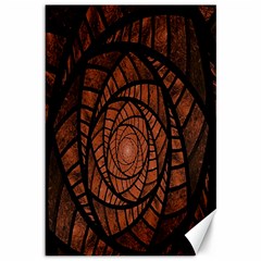 Fractal Red Brown Glass Fantasy Canvas 12  X 18   by Celenk