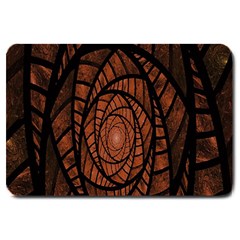 Fractal Red Brown Glass Fantasy Large Doormat  by Celenk