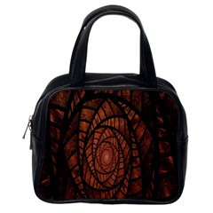 Fractal Red Brown Glass Fantasy Classic Handbags (one Side) by Celenk