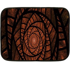 Fractal Red Brown Glass Fantasy Double Sided Fleece Blanket (mini)  by Celenk