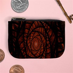 Fractal Red Brown Glass Fantasy Mini Coin Purses by Celenk