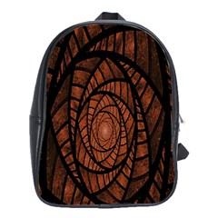 Fractal Red Brown Glass Fantasy School Bag (large) by Celenk