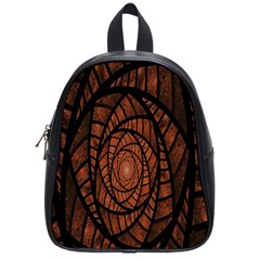 Fractal Red Brown Glass Fantasy School Bag (small) by Celenk