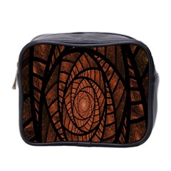 Fractal Red Brown Glass Fantasy Mini Toiletries Bag 2-side by Celenk