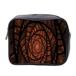 Fractal Red Brown Glass Fantasy Mini Toiletries Bag 2-Side Front