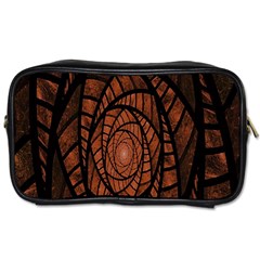 Fractal Red Brown Glass Fantasy Toiletries Bags 2-side by Celenk