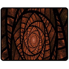 Fractal Red Brown Glass Fantasy Fleece Blanket (medium)  by Celenk