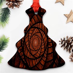 Fractal Red Brown Glass Fantasy Ornament (christmas Tree)  by Celenk