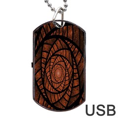 Fractal Red Brown Glass Fantasy Dog Tag Usb Flash (two Sides) by Celenk