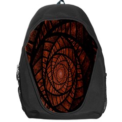 Fractal Red Brown Glass Fantasy Backpack Bag by Celenk