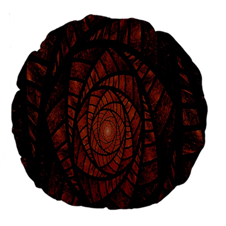 Fractal Red Brown Glass Fantasy Large 18  Premium Round Cushions